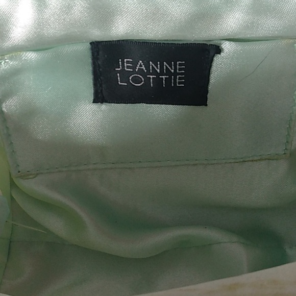 Jeanne Lottie Vintage beaded handbag soft light green 6.5" wide 4"deep - Picture 6 of 7